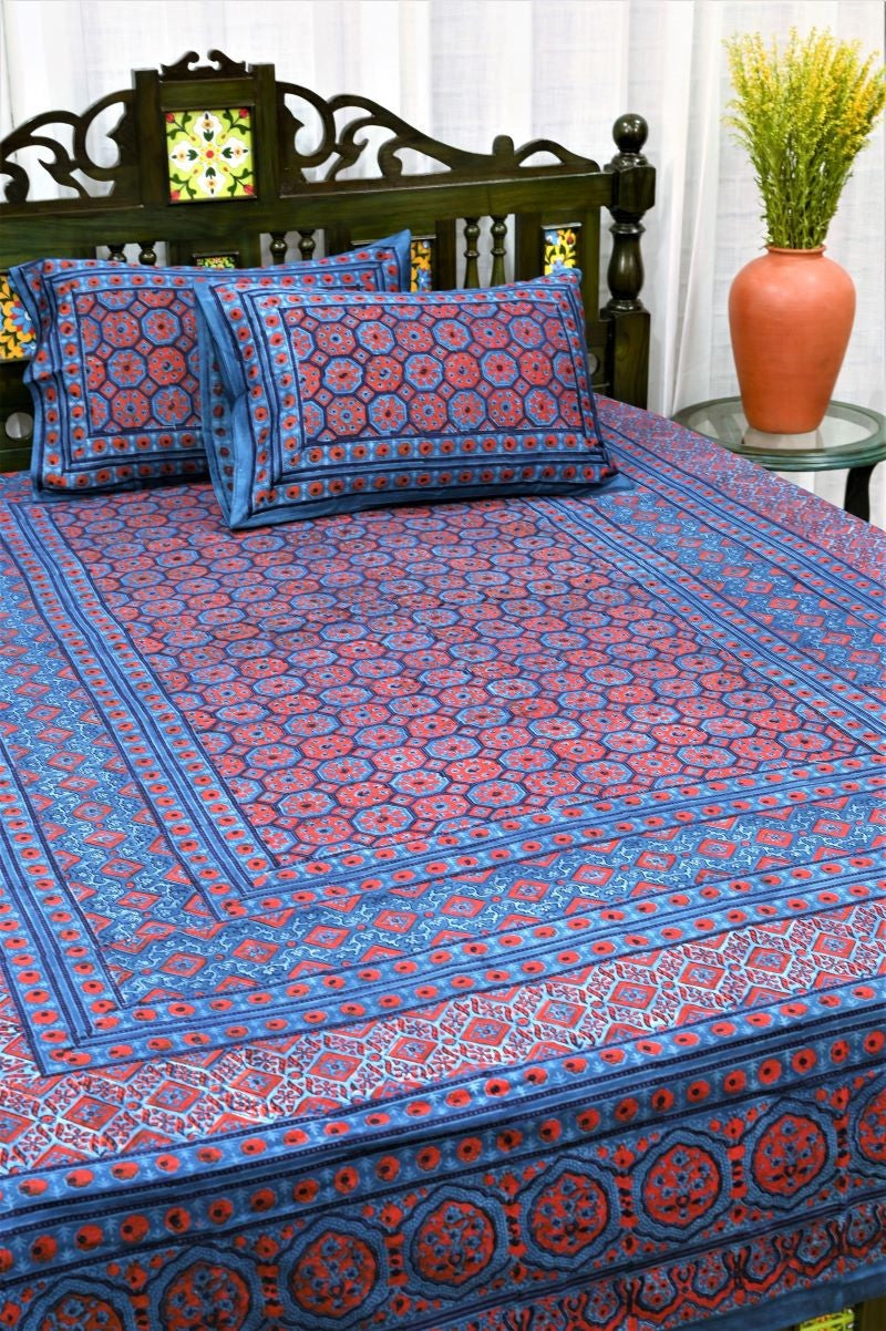 Indigo-Ajrakh-Bedsheet-Set