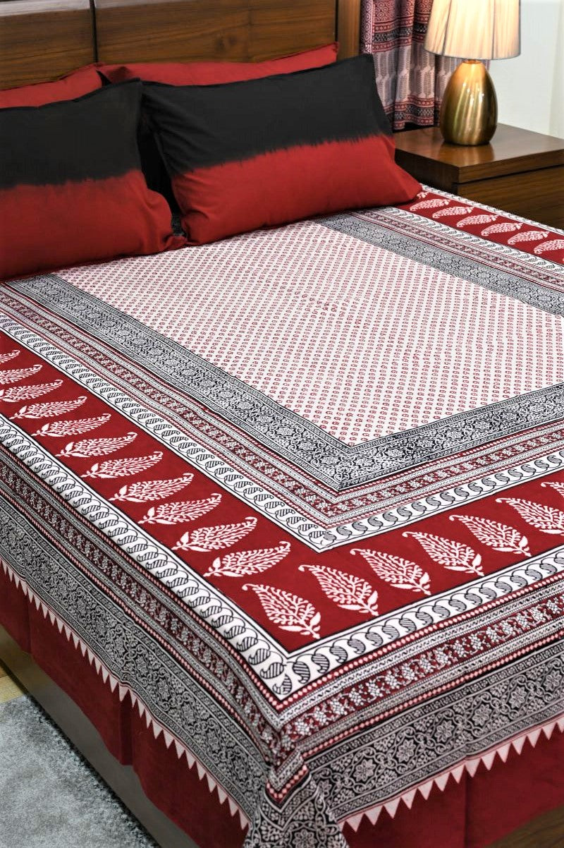 White-Bagh-print-bedsheet-set