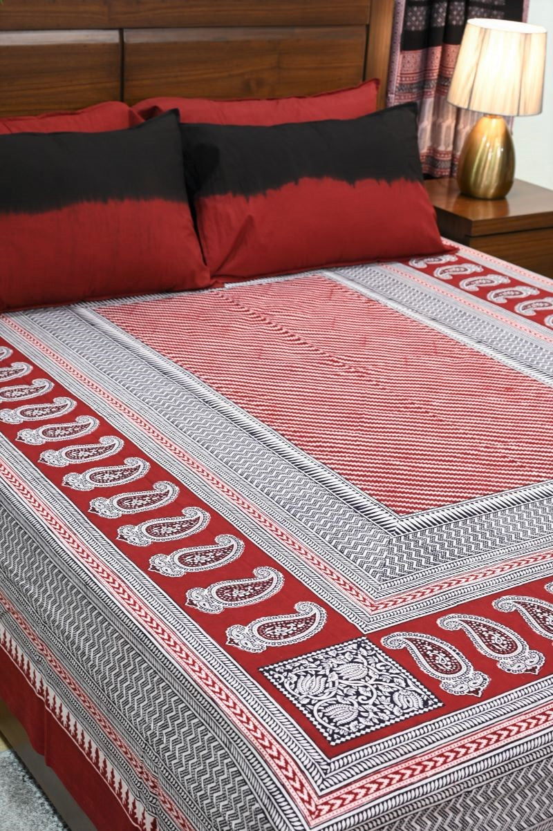 Red-Bagh-print-bedsheet-set