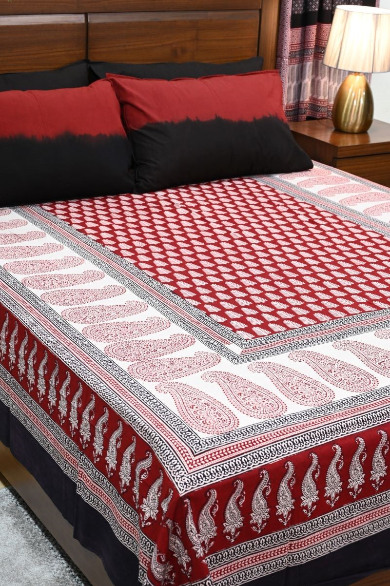 Red-Bagh-print-bedsheet-set