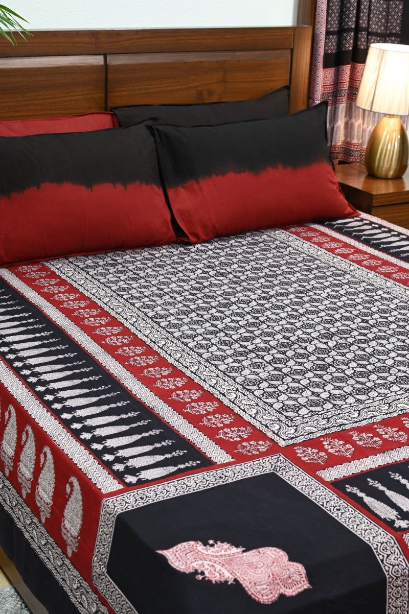 Black-Bagh-print-bedsheet-set