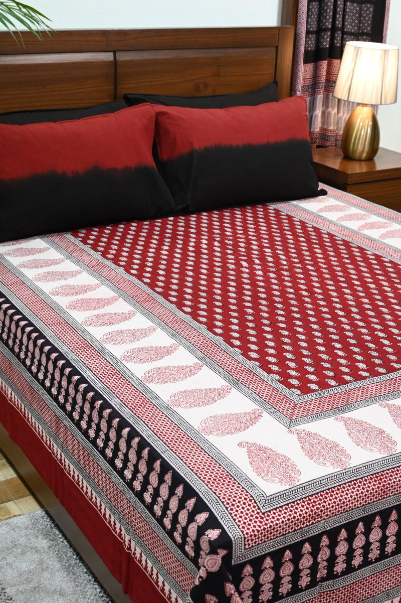 Red-Bagh-print-bedsheet-set