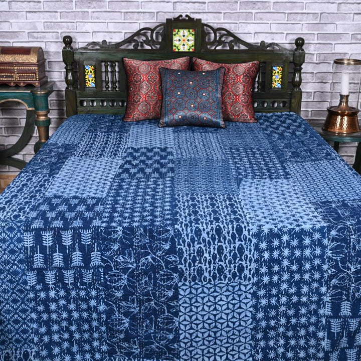 ajrakh-print-kantha-bedspread