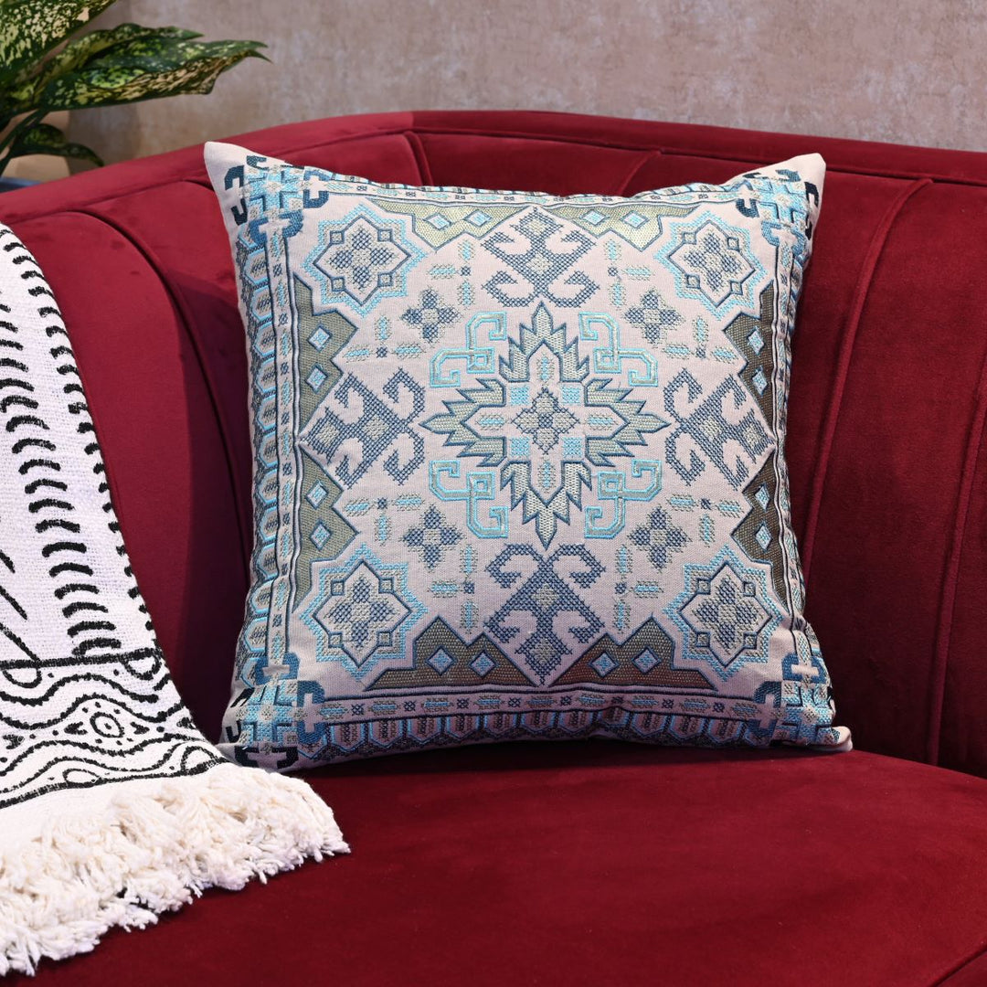 Aurora Arabic Cotton Embroidered Cushion Cover