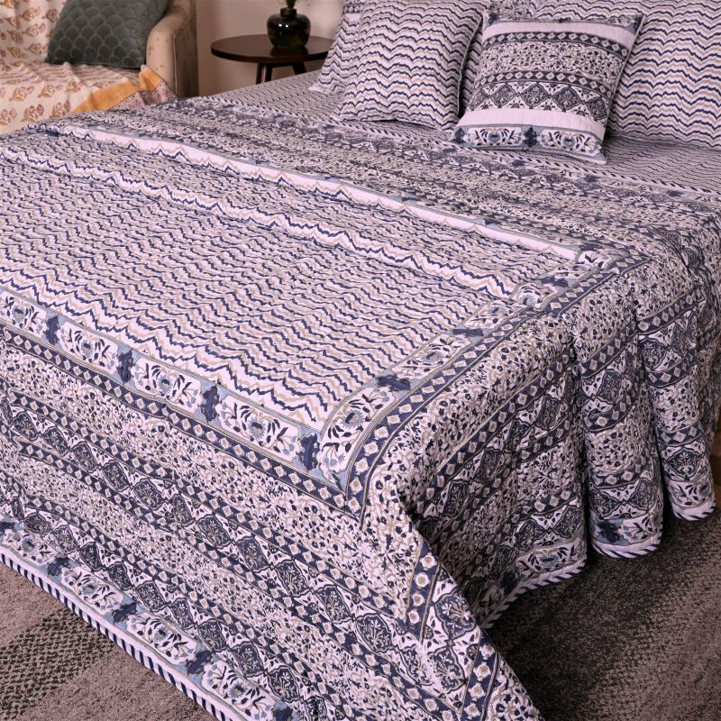 Hand Block Print Cotton Quilted Bed Covers