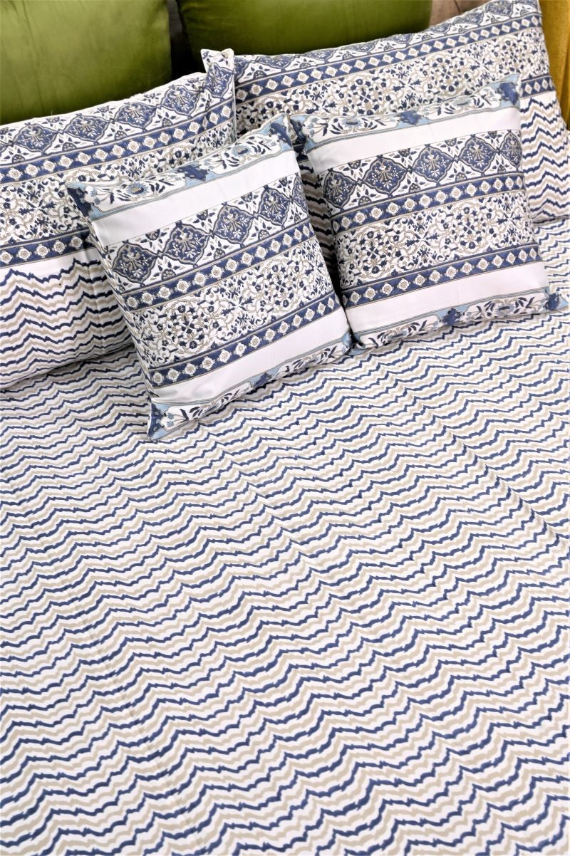 Blue-Grey-Sanganeri-Hand-Block-Printed-Bedsheet-set