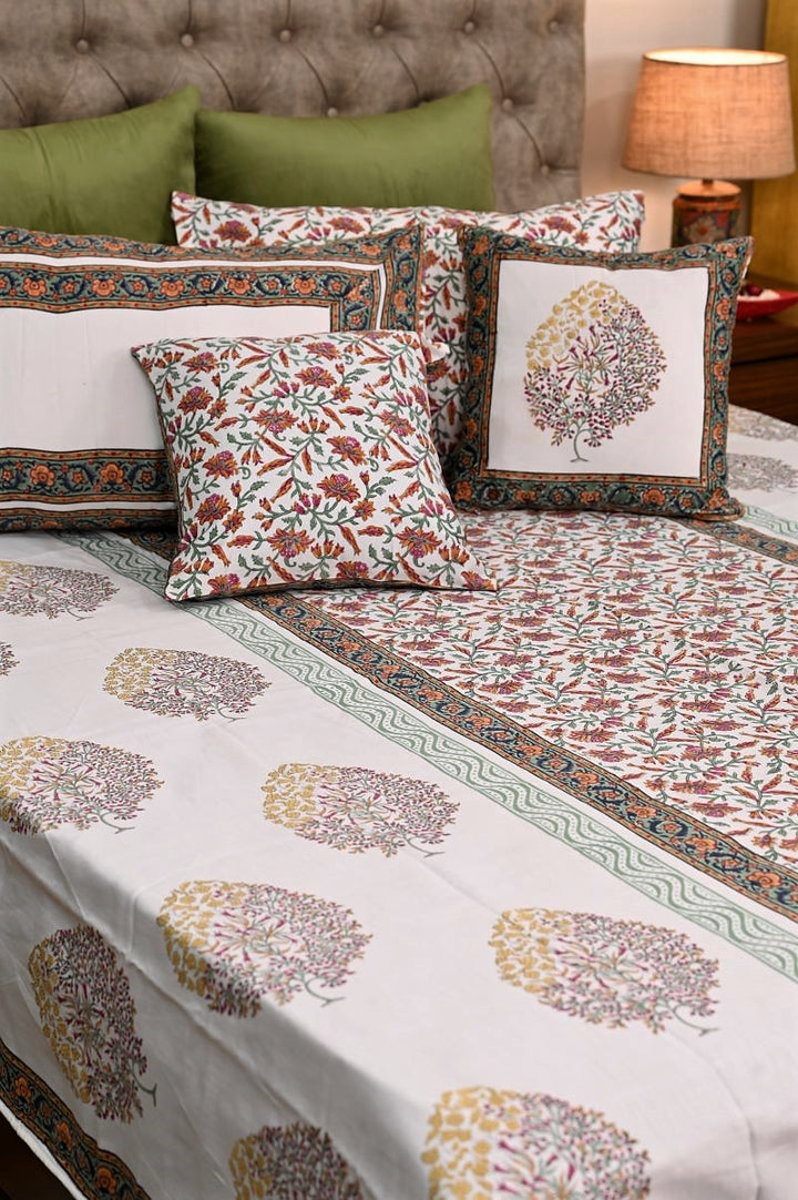 Sanganeri-Print-Bedsheet-Glace-Cotton-Bedsheet-India