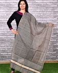 Grey-Maheshwari-Silk-Ghicha -Silk-Dupatta