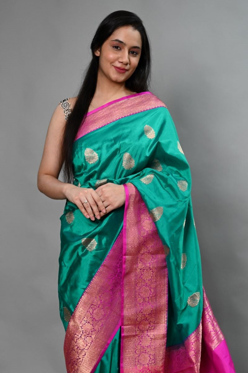 green-Banarasi-Silk-Handloom-Saree