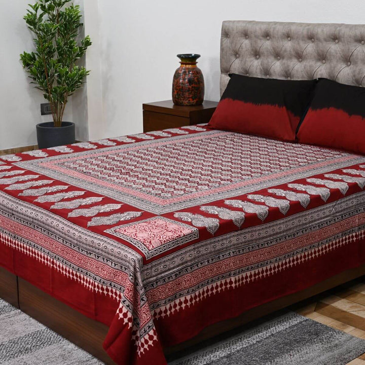 Bagh Print Bedsheet Set with Pillow Covers