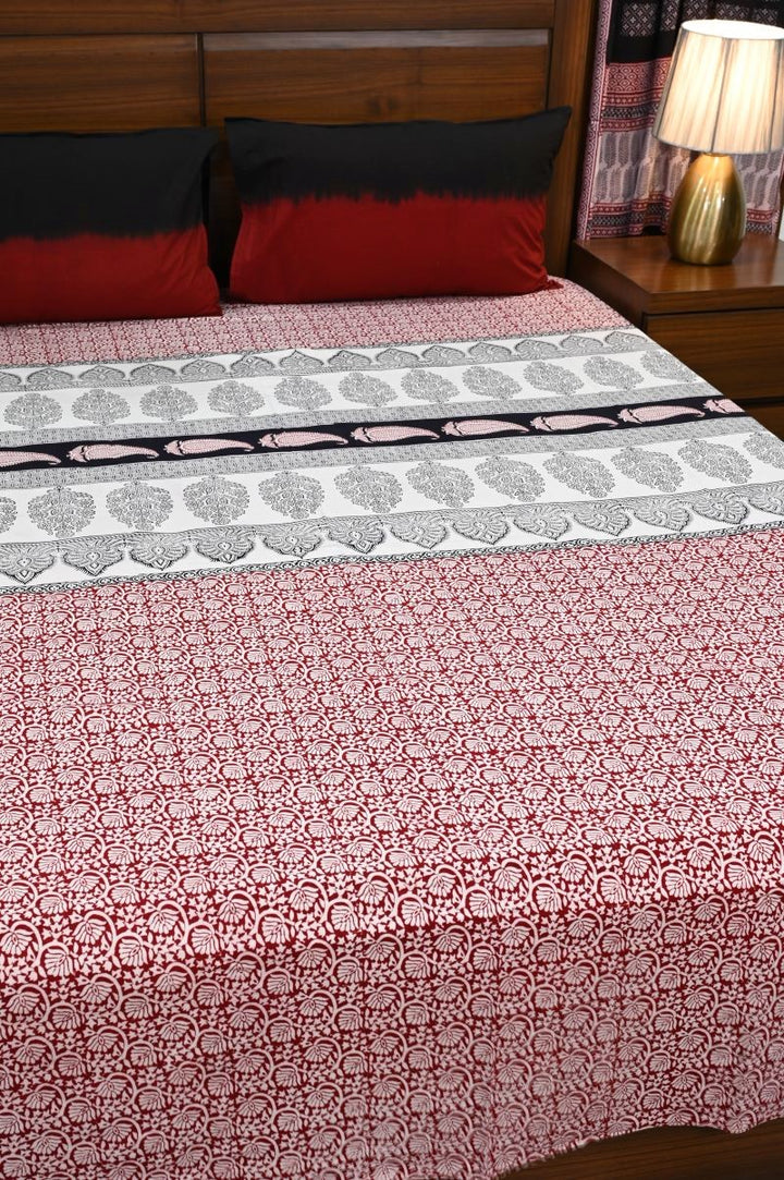 Bagh-print-cotton-bedsheet-with-pillow-covers