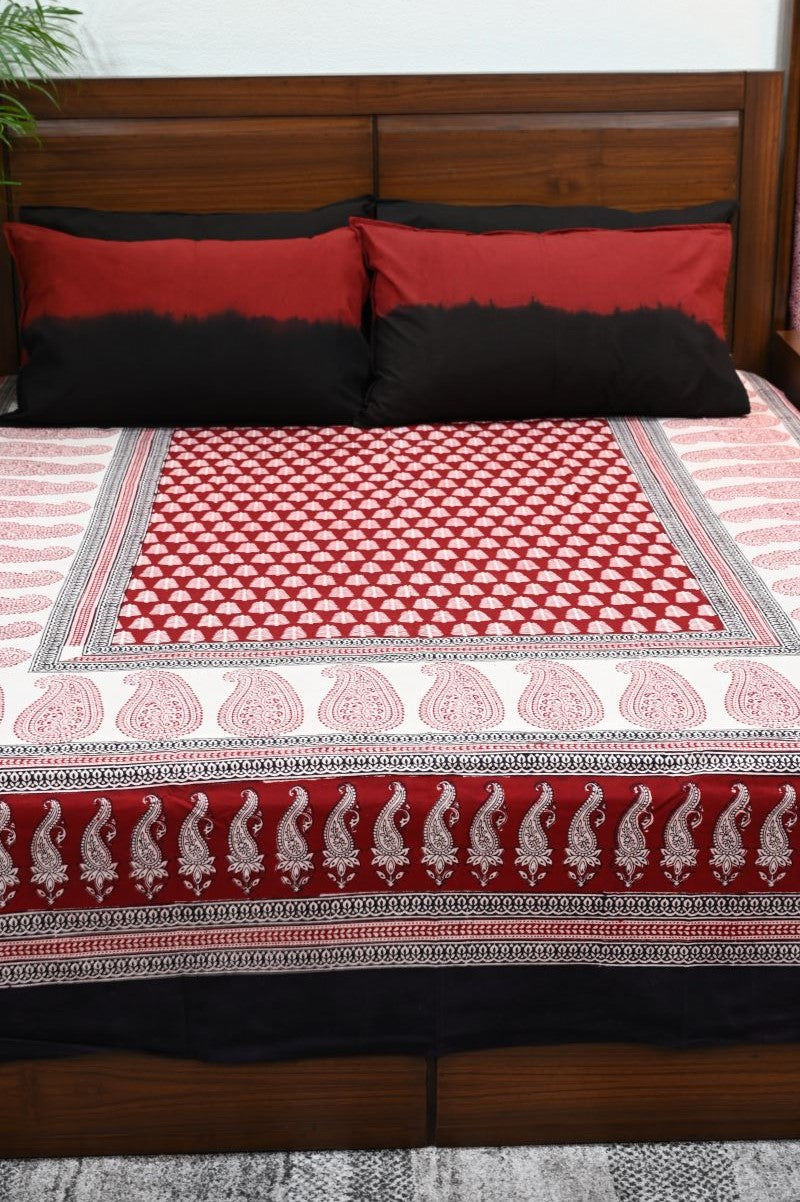 Red-Bagh-print-cotton-bedsheet-set