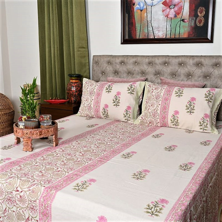 Pink-Hand-Block-Print-Handloom-Bedspreads