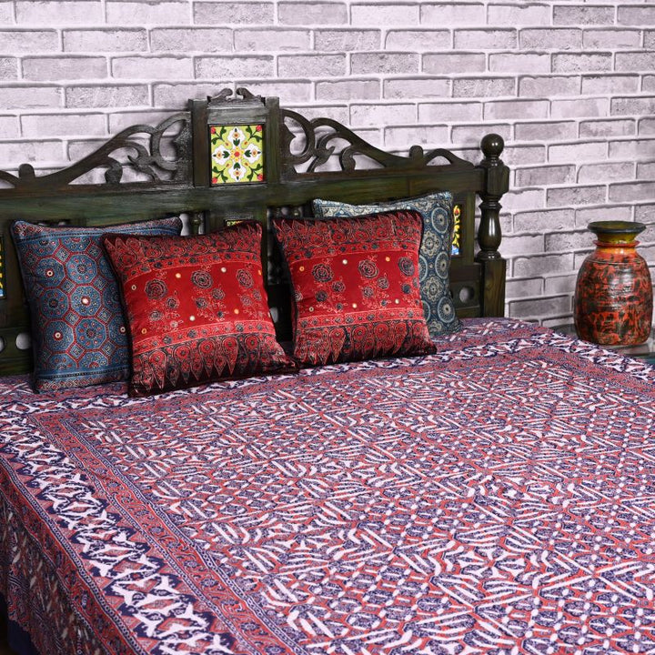 Blue-Ajrakh-Applique-bedspread