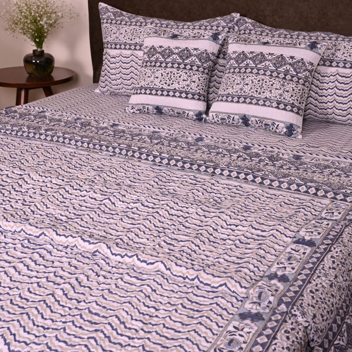 Sanganeri Print Cotton Quilted Bed Covers