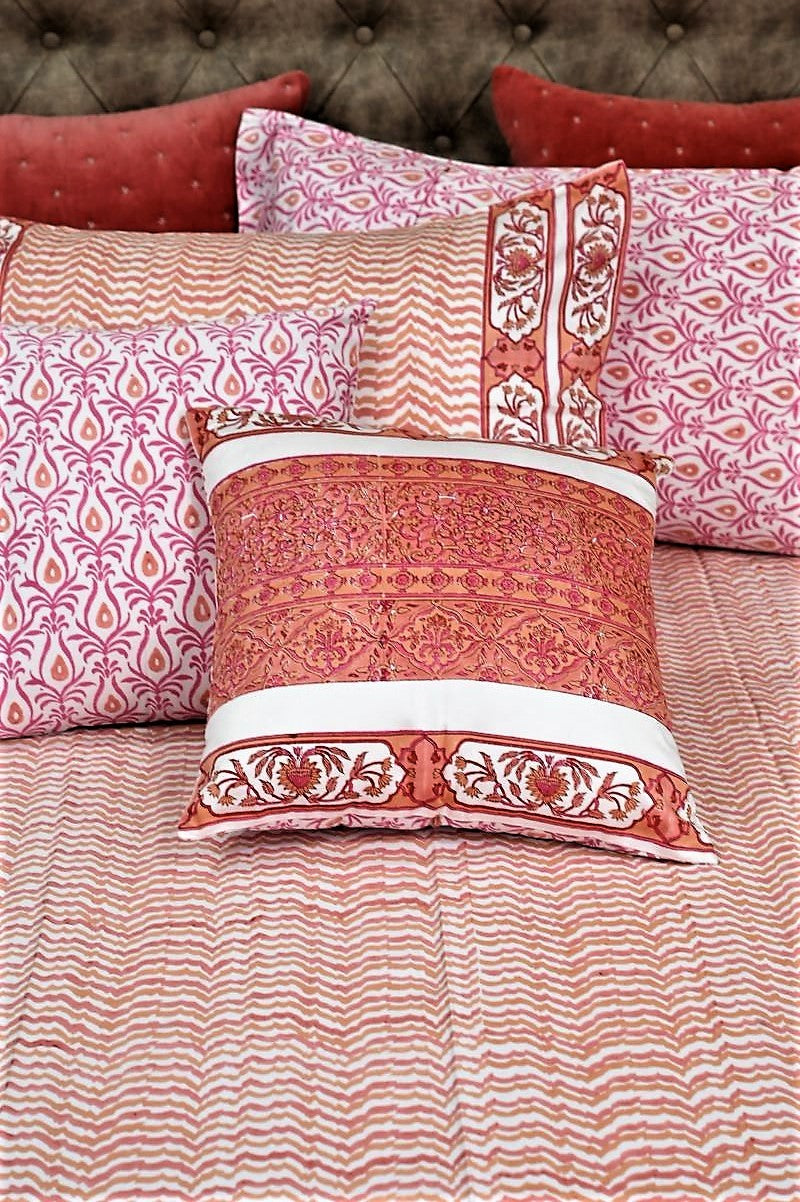 Pink-Orange-Hand-Block-Printed-Bedsheet