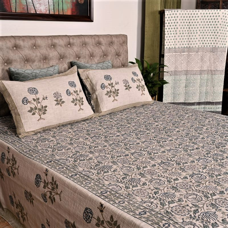 Green-Grey-Hand-Block-Print-Handloom-Bedspreads
