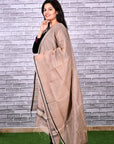 Beige-Maheshwari-Silk-Ghicha -Silk-Dupatta