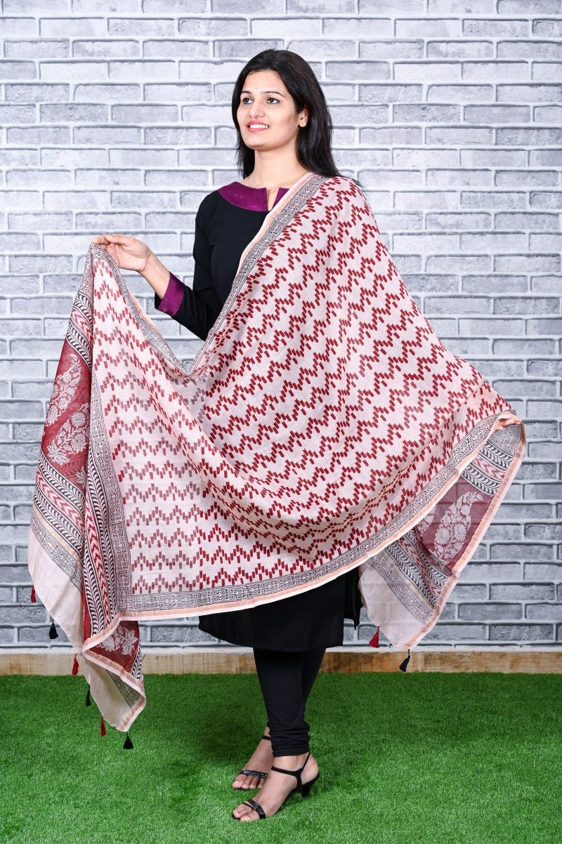 bagh-print-Chanderi-silk-dupatta