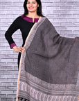 Black Paisley Bagh Print Chanderi Silk Dupatta