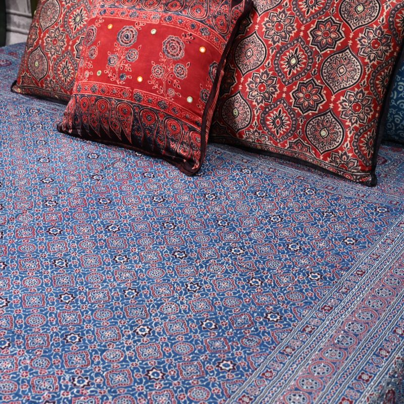 indigo-ajrakh-hand-block-print-kantha-quilt