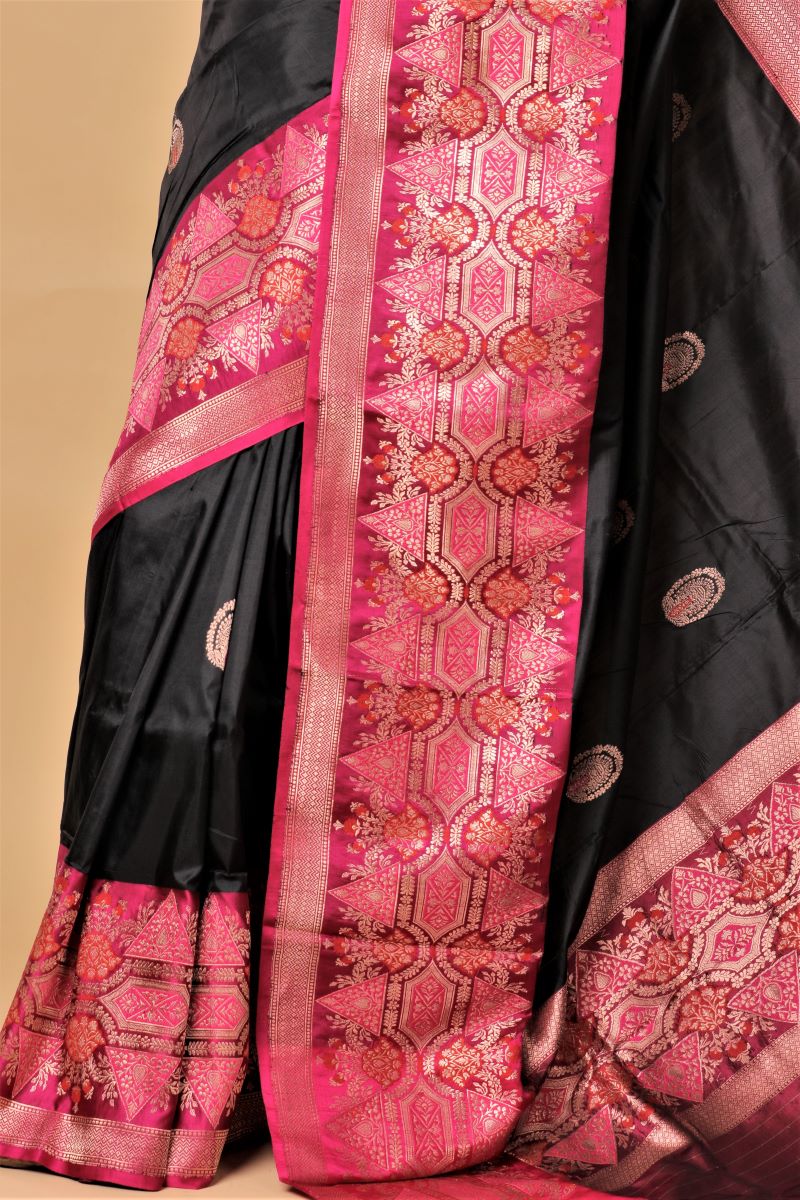 black-magenta-banarasi-katan-silk-saree