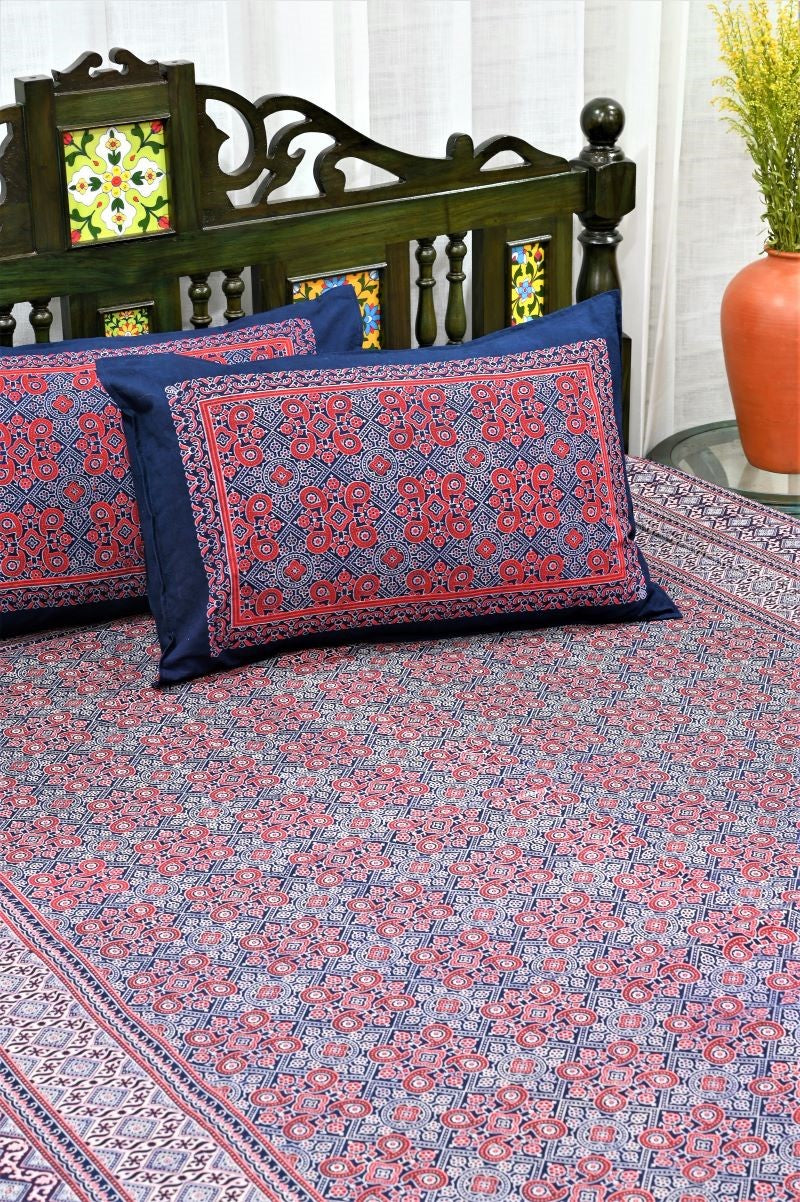 Ajrakh-hand-block-printed-Indian-bedspreads