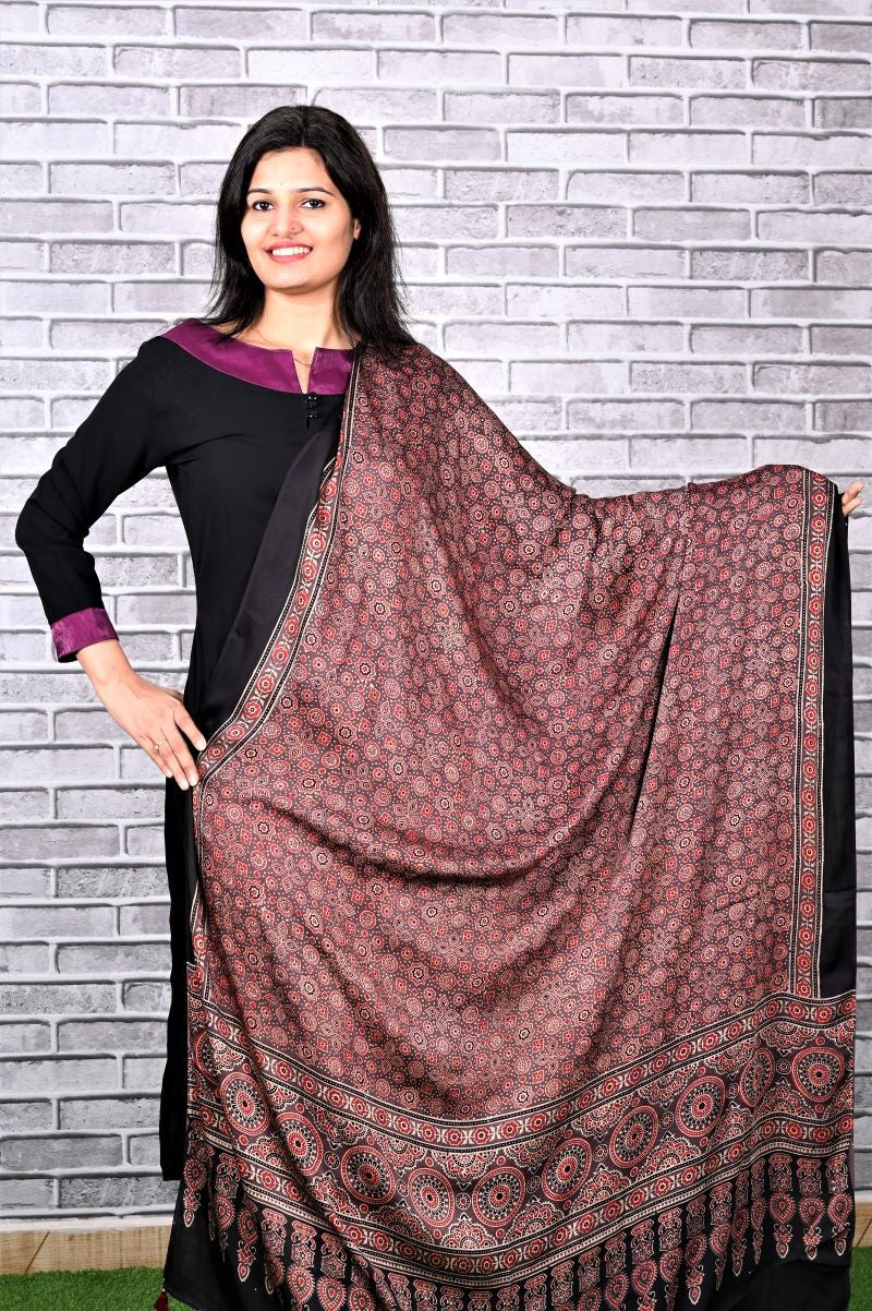 Modal-silk-ajrakh-print-dupatta