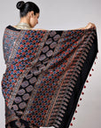 Black-Ajrakh-silk-saree