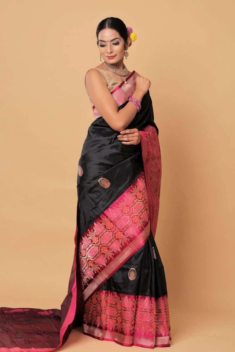 black-katan-banarasi-silk -saree