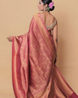 Burgundy-Gold-Assam-Silk-saree