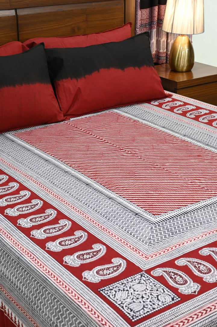 Red-Bagh-hand-block-printed-bedsheet-set