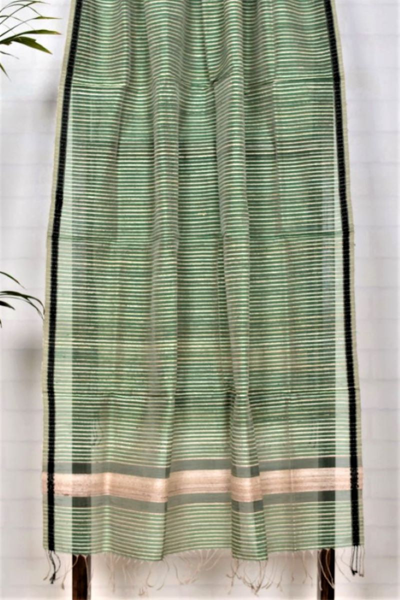 Green-Maheshwari-Silk-Dupatta-Ghicha -Silk-Dupatta