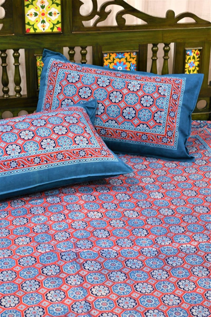 Ajrakh-print-bedsheet-cotton-bed-linen