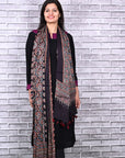 Black String Paisley Modal Silk Ajrakh Dupatta