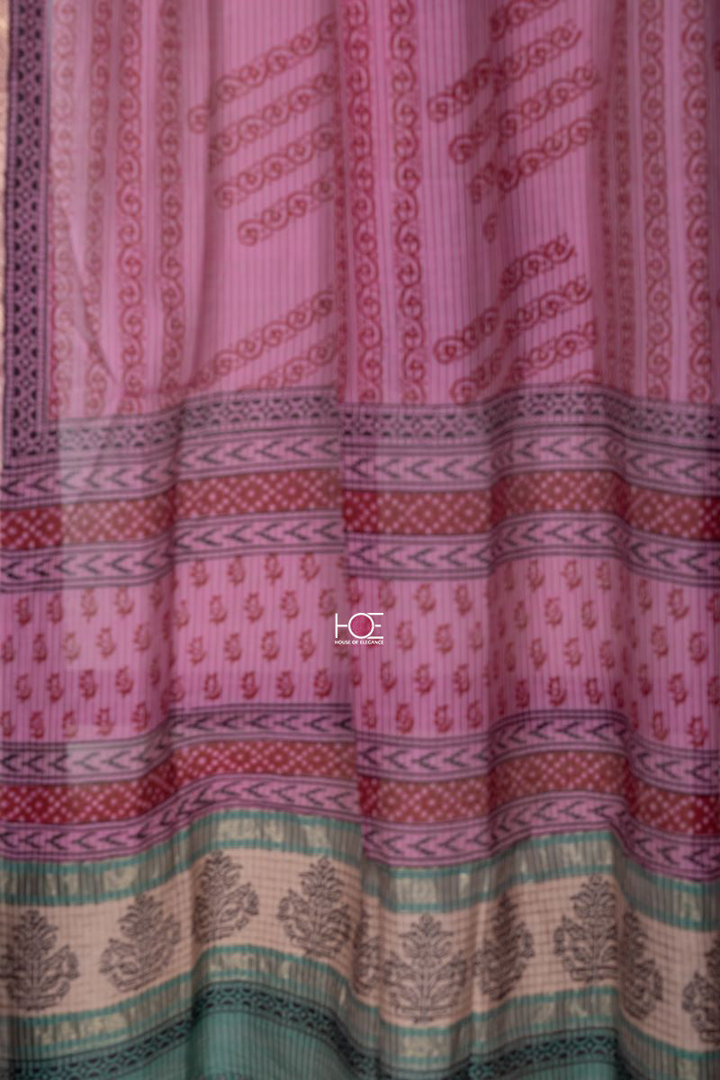 Green Magenta Blush / SiCo | Maheshwari Bagh | 2 Pcs Suit - Handcrafted Home decor and Lifestyle Products