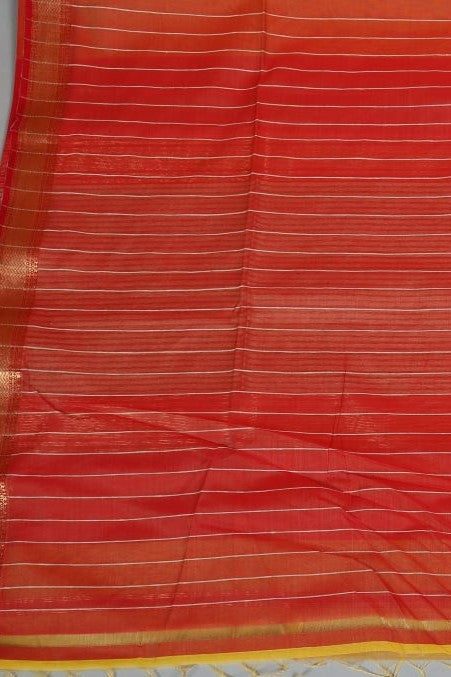 Mustard Red Maheshwari SiCo Sarees from Maheshwar Madhya Pradesh Traditional Maheshwari Saree Ghicha Pallu Zari Border Maheshwari Silk Saree