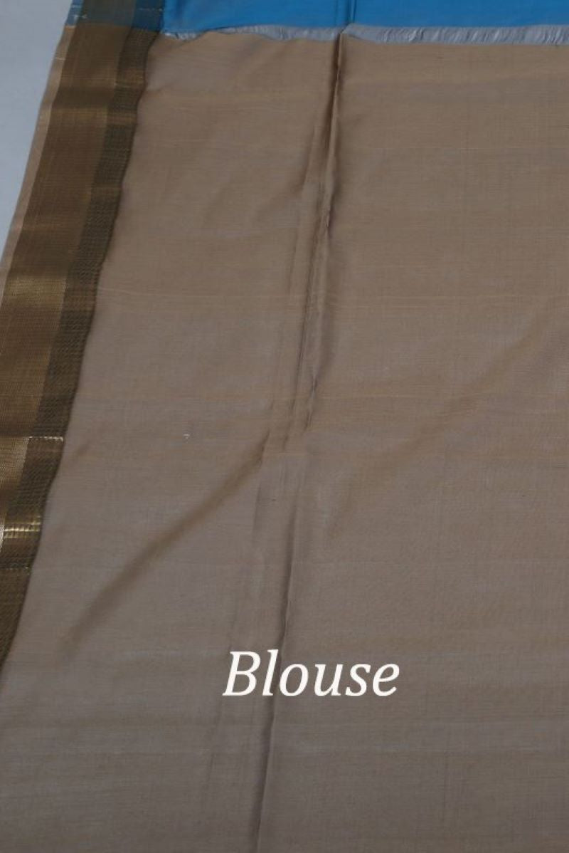 Sapphire Kosa Pallu Maheshwari Cotton Silk Saree