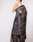 Black-Ajrakh-Modal-Silk-saree