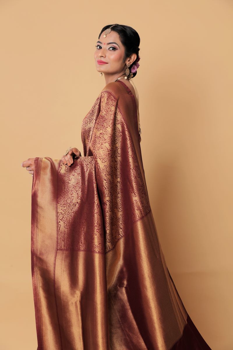 Wine-Assam-Sualkuchi-Silk-Saree-muga-silk