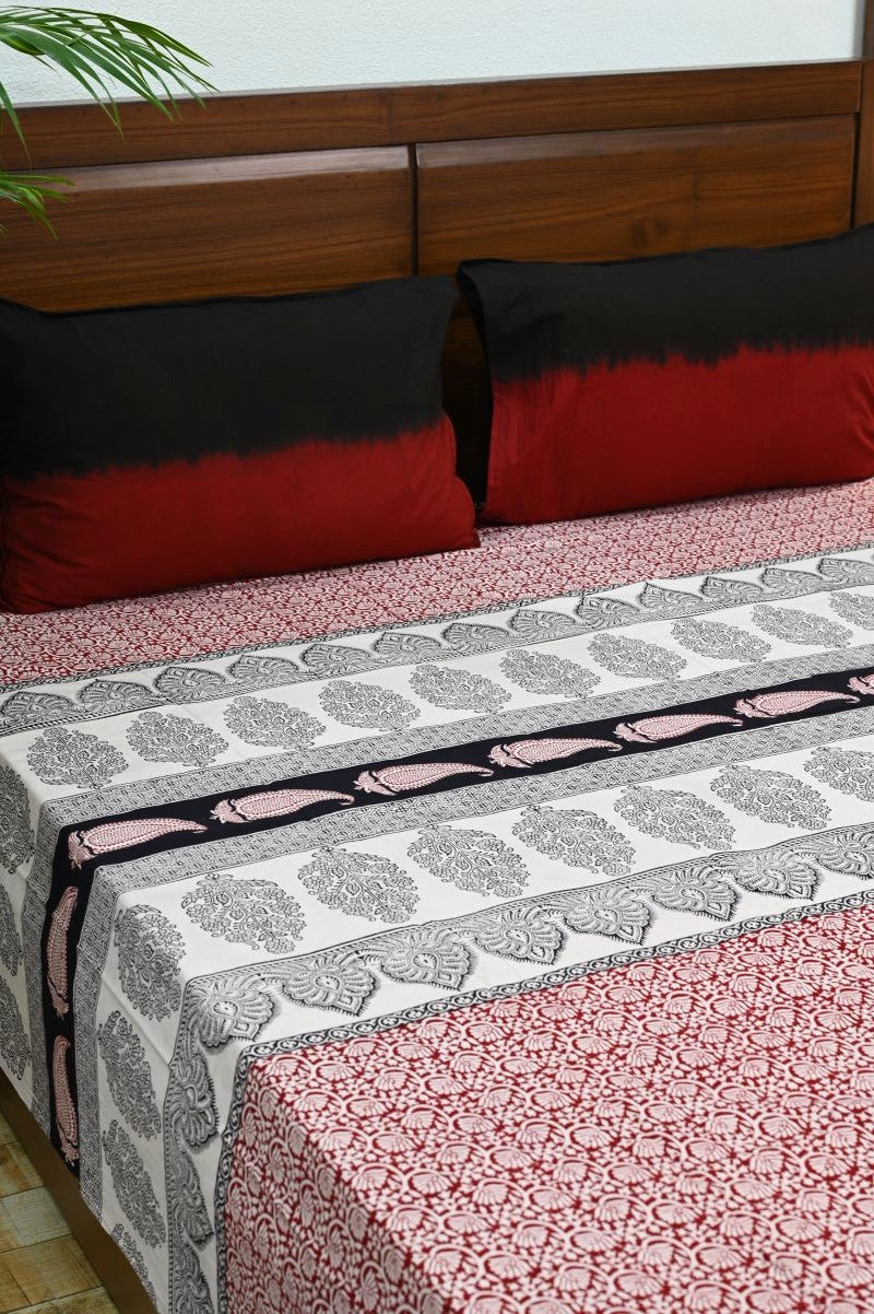 Bagh-print-Double-bedsheet-with-pillow-covers 