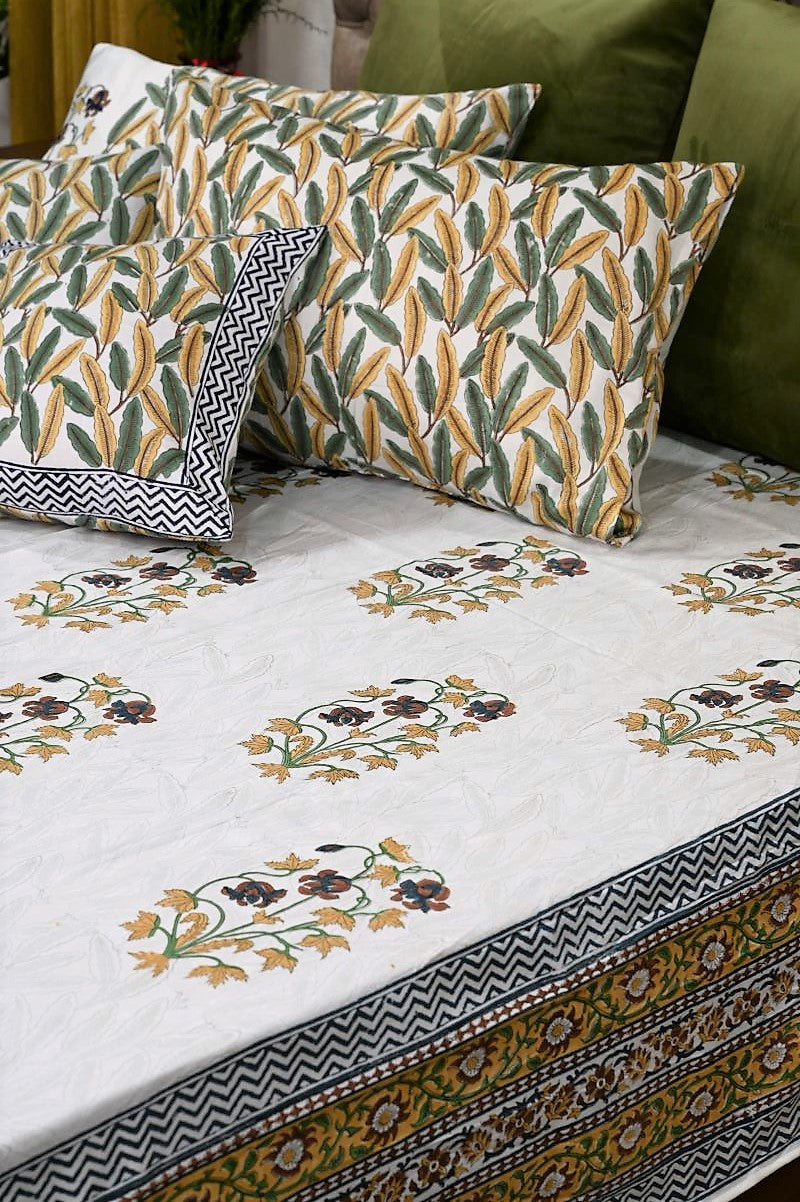 Yellow-Sanganeri-Hand-Block-Printed-Bedsheet-Glace-Cotton-Bedsheet