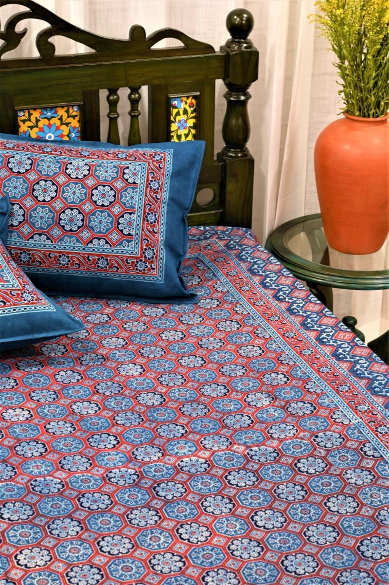 Ajrakh-Bedsheet-Set-with-2-pillow-covers