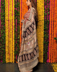 Red Buti Chanderi Silk Bagh Print Saree by House Of Elegance