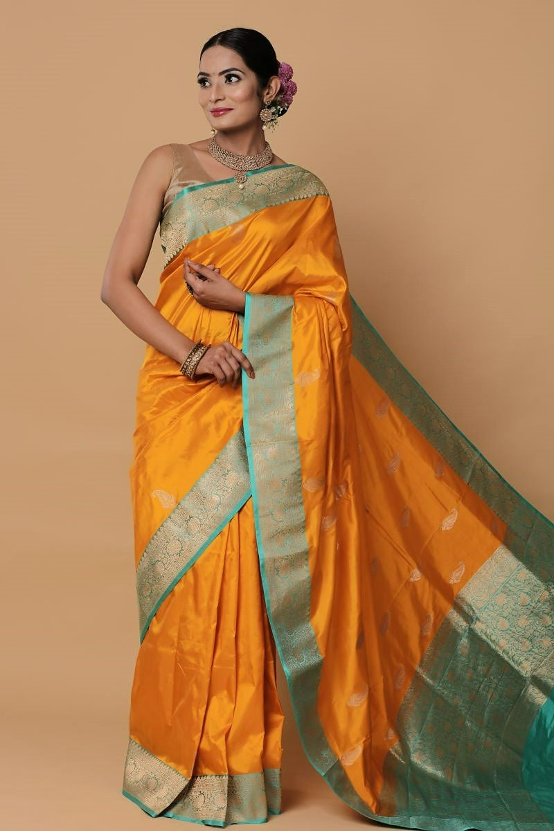 yellow-Banarasi-Silk-Handloom-Saree