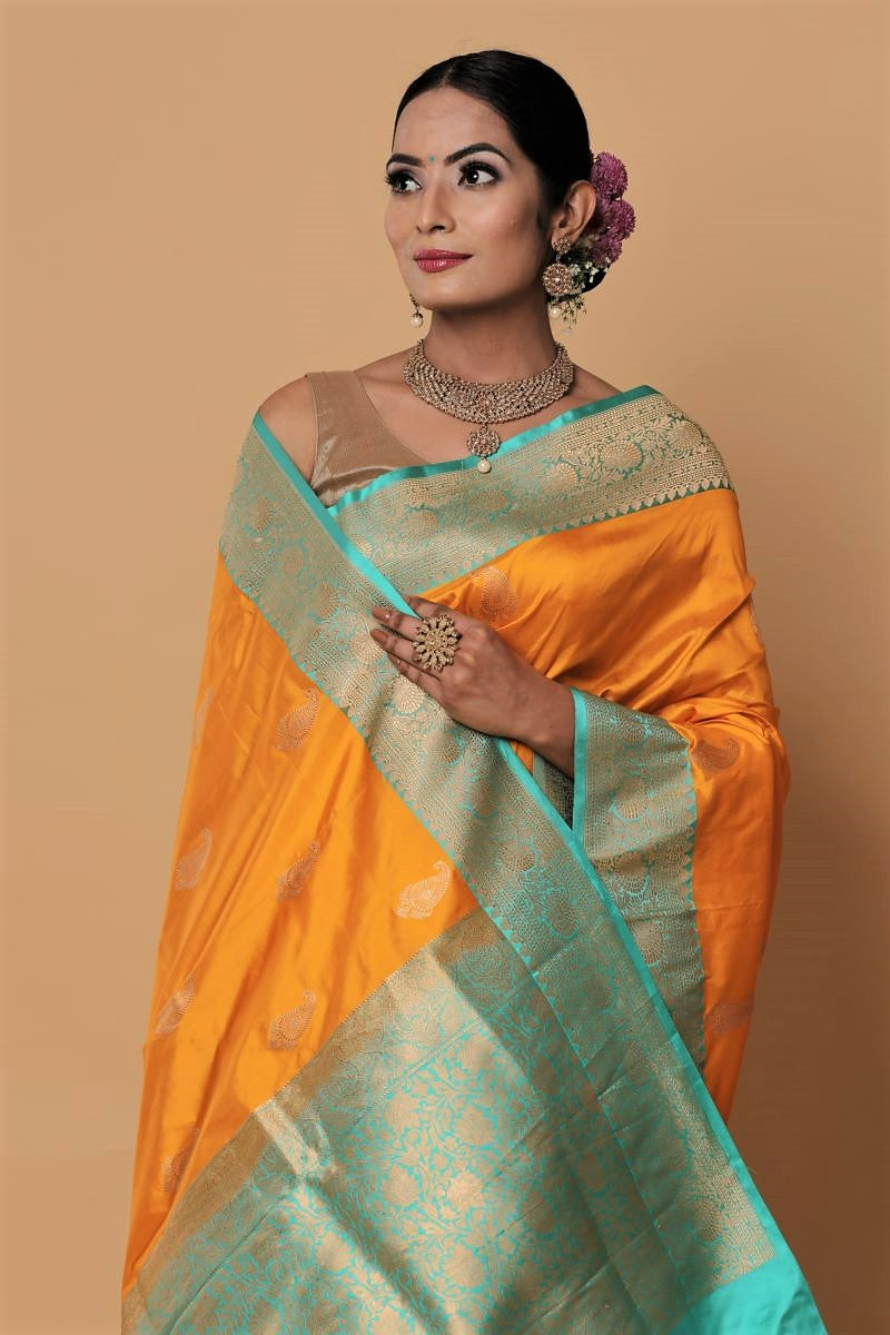 yellow-Banarasi-Katan-Silk-Saree