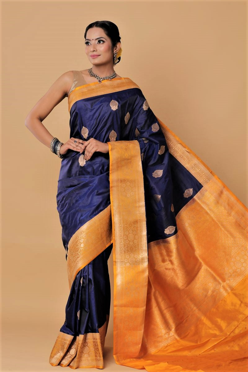 Blue-banarasi-katan-silk-saree