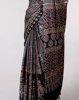 Black-Ajrakh-Print-saree