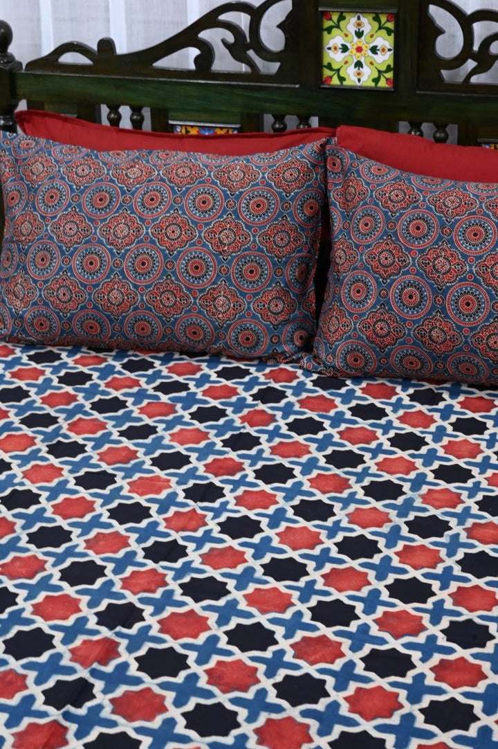 Ajrakh-Bedsheet-Set-cotton-bed-linen
