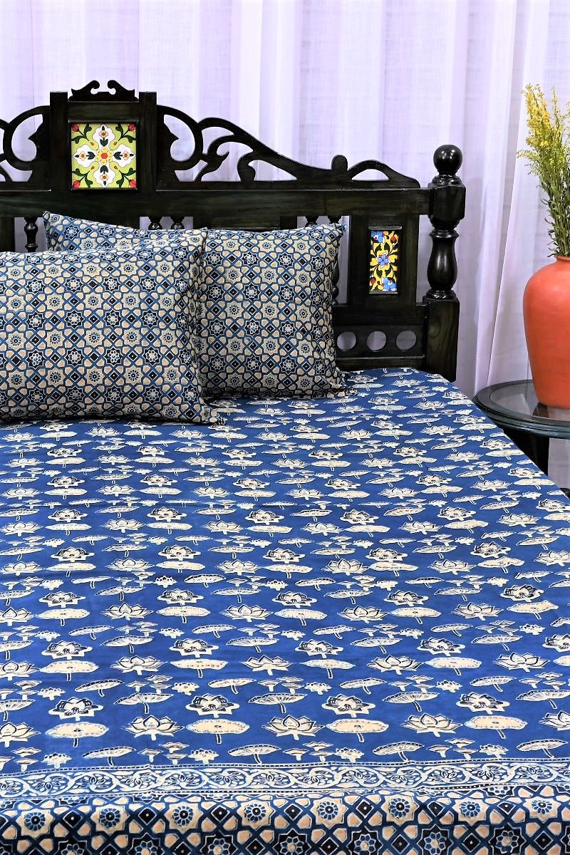 Ajrakh-print-bedsheet-cotton-bed-linen